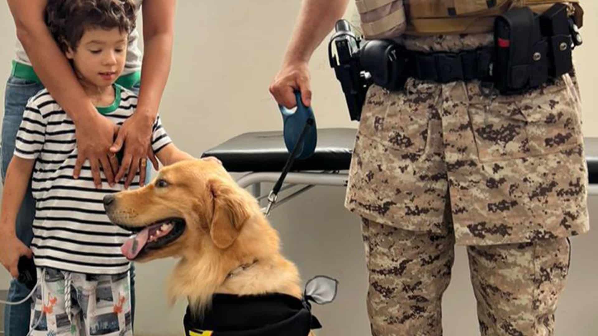 Crianças internadas no HMA passam a receber visitas mensais dos cães terapeutas da Força Tática da PMTO