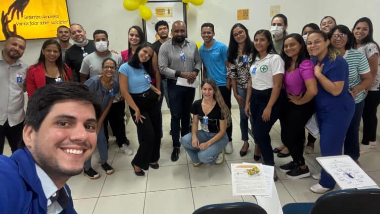 Colaboradores do HMA e PAI participaram de dinâmicas sobre saúde emocional alusivas à campanha Setembro Amarelo (Foto: HMA/Divulgação)